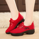 Dance Shoes Jazz Modern Anti-Slip Breathable Sneakers Increased Thick Soles Women Shoes MartLion Red 36 