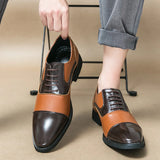 Elegant Men's Dress Shoes Pointed Toe Oxfords Leather Zapatos De Vestir MartLion   