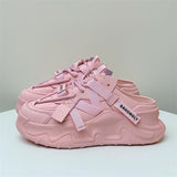 Half Drag Women Sneakers Summer Autumn Designer Platform Shoes Ladies No Heel Soft Sole Solid Color Pink Female Mart Lion   