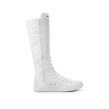  Leisure Women's Canvas Shoes with Elevated Inner Height High Top Dance Lace Flat Bottom Boots MartLion - Mart Lion