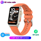 Bluetooth Call Smart Watch AI Voice Assistant Fitness Tracker 1.57 Inch HD Screen Smartwatch Men Women For Android IOS MartLion Orange 1  