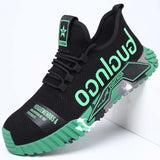 Breathable Security Men's Shoes Anti-smash Anti-puncture Work Steel Toe Cap Indestructible Anti Slip Protective MartLion green 48 
