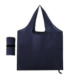 Foldable Shopping Bag Reusable Travel Grocery Bag Eco-Friendly One Shoulder Handbag  Printing Tote Bag MartLion dark blue 46x66cm  