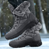 Fujeak Padded Cotton Shoes Men's Winter Warm Snow Boots Waterproof Non-slip Outdoor Working Mart Lion   