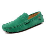 Suede Leather Penny Peas Loafers Men's Women Boys Driving Shoes Moccasins Slip on Flats Designer Loafers Pink MartLion   