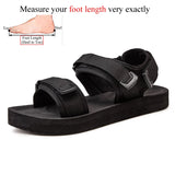 Pure Black Men's Casual Sandals For Wide Foot Hook Loop Summer Open Shoes Adjustable Breathable Soft MartLion Black 50 