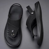 Summer Flip flops Men Sandals Leather Mens Casual Shoes Outdoor Men Leather Sandals for Men Beach Shoes Roman Shoes MartLion