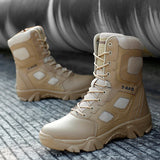 Men's Tactical Military Boots Casual Shoes Leather Army Motorcycle Ankle Combat Black Militares Hombre Mart Lion   