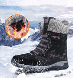 Women Boots Waterproof Snow Boots Warm Plush Winter Shoes Mid-calf Non-slip Winter Female MartLion   