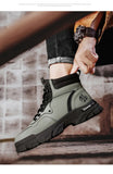 White Winter Work Short Boots for Men British Motorcycle Boots Outdoor Sports Casual Shoes MartLion