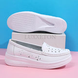Women Flat Shoes Summer Tendon Bottom Women Loafers Lightweight Slip on White Casual Sports Shoes Hollow MartLion