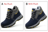 winter safety shoes men's anti puncture high top warm anti smashing Steel toe cap sneakers Slip-resistant work boots MartLion   