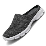 Men's Slippers Winter Summer Warm Plush Home Indoor Outdoor Couples Half Slippers Mesh Breathable MartLion 8851-grey 42 