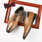 Men's Dress Shoes Vintage Designer Office Lace-Up Dress Genuine Leather Oxford Mart Lion   