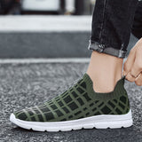 Men's Women Vulcanized Shoes Slip on Flats Breathable Mesh Walking Outdoor Sport Running Sneakers Female Mart Lion   