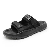 Summer Casual Men's Slippers Slides Open Shoes Beach Slip On Sandals Outdoor Indoor Home Soft 3cm Thickness MartLion Black 44 