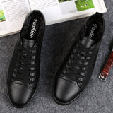 Men's Leather Shoes Hollow Out Sneakers Casual Footwear Lace Up Mart Lion   