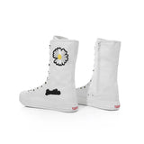 Medium Canvas Shoes with Small Daisy Decoration Dance Shoes Canvas Women's Sneakers Women MartLion white increase 42 