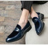 Classic Elegant Blue Men's Shoes Pointed Toe Leather Slip-on Wedding Zapato De Vestir Hombres MartLion   