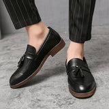 Fashion Slip Men's Dress Shoes microfiber Leather Formal Mart Lion   