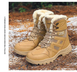 Outdoor Combat Boots Men's Hiking Shoes Special Forces Tactical Plush Warm Snow Large Casual Military MartLion   