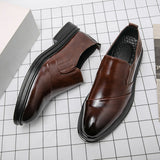 Slip On Dress Shoes Men's Formal Loafers Soft Split Leather Thick Sole Casual Footwear Mart Lion   