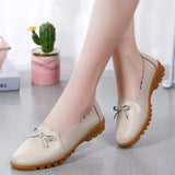 Women's Flat Shoes Genuine Leather Slip On Casual Flat Loafers Soft Nurse Ballerina MartLion   