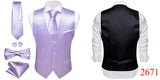 Elegant Vest for Men's Pink Solid Satin Waistcoat Tie Bowtie Hanky Set Sleeveless Jacket Wedding Formal Gilet Suit Barry Wang MartLion   