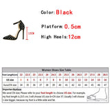 Liyke Pointed Toe Woman Pumps Sandals Rivet Design Slingback High Heels Buckle Strap Summer Party Prom Shoes Black Mart Lion   