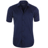 Men's Short-sleeved Casual Shirt Solid Color Slim Non Iron Male Easy Care Dress Shirts Summer MartLion   