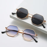 Square Design Sunglasses Woman Vintage Retro Small Frame Luxury Polygon Glasses MartLion   