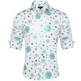 Men's Christmas Shirts Long Sleeve Red Black Green Novelty Xmas Party Clothing Shirt and Blouse with Snowflake Pattern MartLion CY-2375 S 