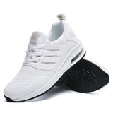Couple Mesh Sneakers Men's Shoes Breathable Running Unisex Light Athletic Women Mart Lion White 36 