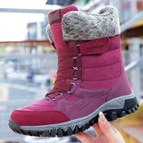 Women Boots Waterproof Snow Boots Warm Plush Winter Shoes Mid-calf Non-slip Winter Female MartLion   