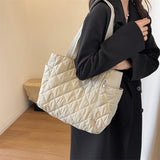 Women Handbag Handbag Large Capacity Down Satchel Bag Padding Shoulder Bag Shopping Bag MartLion   