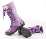 Long Warm Leather Women's Boots In Winter With Solid Color Hand Stitching MartLion