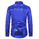 Men's Disco Gold Shiny Shirts for Party Long Sleeve Nightclub Shirt Male MartLion   