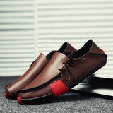 Summer Loafers Men's Shoes Leather Breathable Red Sole Hand-made Autumn Driving Soft MartLion   