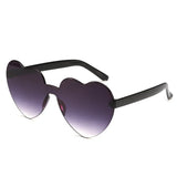 Women Colors Polycarbonate Heart Shape Tinted Party Sunglasses Girls Vintage Colors Rimless MartLion Purple Other 