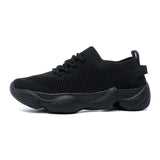 Chunky Summer Sneakers Men's Breathable Sport Shoes Mesh Running Tennis Slip on Casual Walking Mart Lion Black 36 