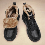 Winter Cotton Shoes Casual Boots Warm plush Snow Waterproof Non slip Hiking Shoes Men's Desert Combat MartLion   