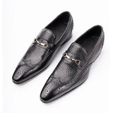 Casual Genuine Leather Shoes Handmade Party Wedding Wear Men's Office Dress Black Loafers MartLion black 39 