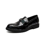 Classic Glitter Leather Shoes Men's Pointed Toe Leather Loafers Slip-on Dress Casual Footwear MartLion black 1102 38 CHINA
