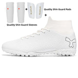 Soccer Cleats for Men's Soccer Shoes Society Boys Football Boots Children Football Sneakers Unisex Soccer MartLion 2349 white TF pads Eur35 