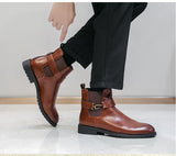 Oxford Men Shoes Leather Party Chelsea Dress Shoes Men Formal Boots For Men Classic Brogue Social Shoe male MartLion