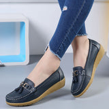 Summer Spring Slip On Flats Shoes Women Flat Casual Ladies Mocassin Femme Moccasins Breathable Zapatos Planos Mart Lion DarkBlue 37 
