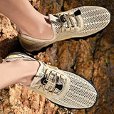 Golden Sapling Mountain Shoes Men's Breathable Air Mesh Casual Outdoor Trekking Footwear Retro Loafers Beach Moccasins MartLion   