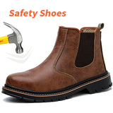Waterproof Safety Boots Men's Steel Toe Work Boots Anti-smash Stab-resistant Safety Shoes MartLion   