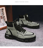 White Winter Work Short Boots for Men British Motorcycle Boots Outdoor Sports Casual Shoes MartLion