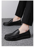 Casual Leather Shoes Men's Slip Loafers Light Moccasins Flat Footwear driving Mart Lion   
